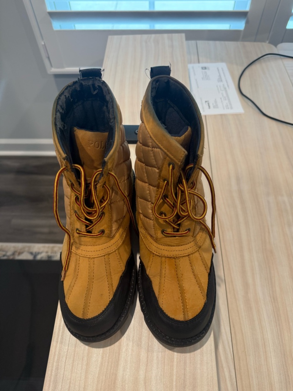 Polo by Ralph Lauren Tan and Black Kids Winter Boots